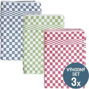 Utěrka ETEX Výhodná sada bavlněných utěrek R02 modrá-zelená-červená - 3 kusy