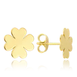 MINET Zlaté náušnice čtyřlístky Au 585/1000 0,70g