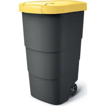 Popelnice Popelnice Prosperplast Wheeler 110 l antracit se žlutým víkem