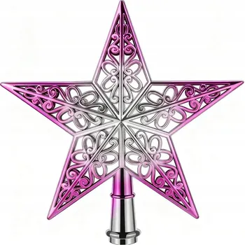 Vánoční dekorace HVĚZDA NA VRCHOL VÁNOČNÍHO STROMEČKU STŘÍBRNO-MODRÁ VÁNOČNÍ DEKORACE VINTAGE