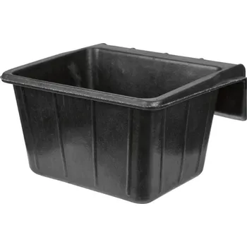 Chov hospodářského zvířete Závěsný žlab KERBL z pevné gumy černý 20l