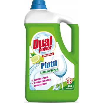 Prostředek na mytí nádobí Dual Power zelený s vůní citron 4,9 l