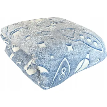 Prostěradlo Deka polyester 150 cm x 200 cm bílá, odstíny modré