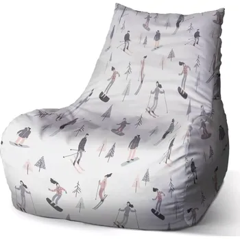 Sedací pytel Sablio Sedací vak Bean Lyžaři - 60 x 70 x 70 cm