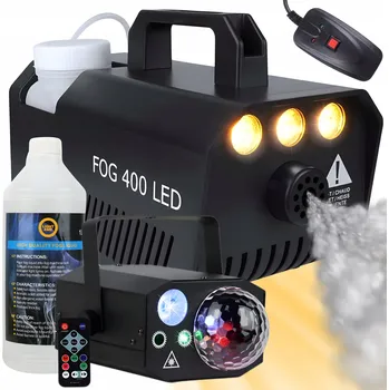 Osvětlovací technika Výrobník mlhy Light4Me 400 W s světelným efektem a kapalinou 1 l