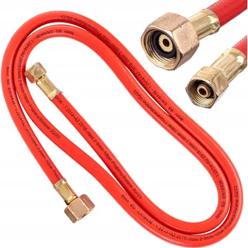 Plynová hadice Hadice pro propan butan k 11kg plynové láhvi, hořáku, 1,5m, velká láhev W21,8x1/4 x 3/8