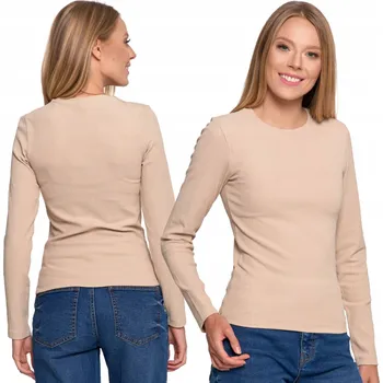 Dámská halenka DÁMSKÁ BAVLNĚNÁ BLŮZA BÉŽOVÁ S DLOUHÝM RUKÁVEM MORAJ POHODLNÁ L