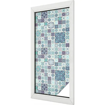 Okenní dekorace Fólie s s potiskem Květinové dlaždice 50 x 116 cm