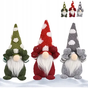Vánoční dekorace Vánoční Skřítek Gnóm 3ks mini vánoční skřítci 24cm