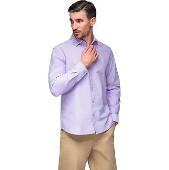 Pánské oblečení Bavlněná pastelová pánská košile Oxford levandulová OM-SHOS-0183 V2 vel. M