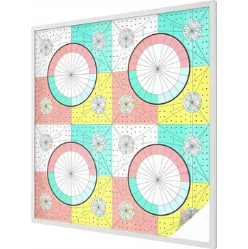 Okenní dekorace Fólie na okno balkónu Samolepicí Vitráž Geometrické kruhy 100x100 cm