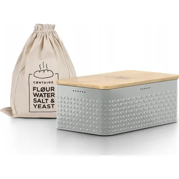 chlebník Chlebník s prkénkem CHLEBNÍK S LNOVÝM VRECKEM 41 x 18,5 x 13,5 CM černý ocel