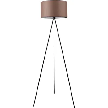 Stojací lampa Designová stojací lampa TRIANO - 1xE27, 60W, černá / hnědá