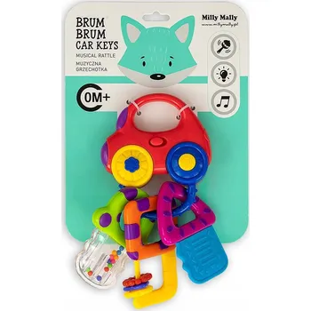 Kousátko s chrastítkem Milly Mally, plastové, vícebarevné