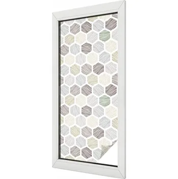 Okenní dekorace Fólie Vitrážová fólie Samolepicí Mléčná na okno Geometrické vlny 50x116