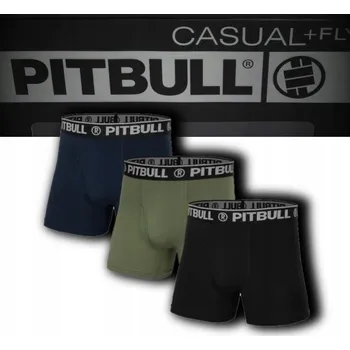 Pánské oblečení PITBULL BOXERKY FLY S POKLOPCEM 3KS OLIVOVÉ/TMAVĚ MODRÉ/ČERNÉ VELIKOST S
