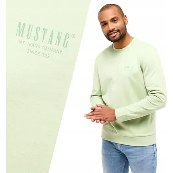 Pánská mikina Pánská mikina bavlněná Mustang Clio bez kapuce zelená vel. XXL