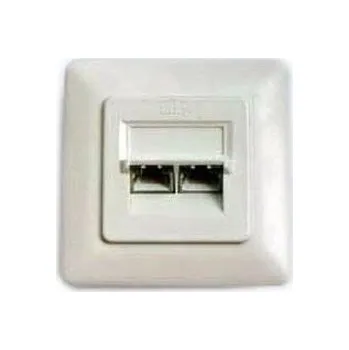 Elektrická zásuvka Zásuvka STP 2x RJ45 Cat5E, duální svorkovnice, pod omítku