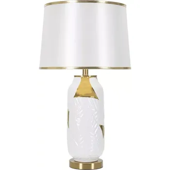 Lampička Stolní lampa Ceramic 70 cm bílo-zlatá