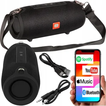 Bluetooth reproduktor BLUETOOTH PŘENOSNÝ REPRODUKTOR BEZDRÁTOVÝ BASS SD FM USB AUX ČERNÝ RÁDIO