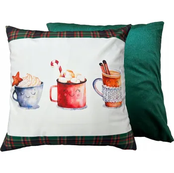 Povlečení VÁNOČNÍ POVLEČENÍ NA POLŠTÁŘ 45x45 cm VELUROVÉ, ZIMNÍ/VÁNOČNÍ MOTIV