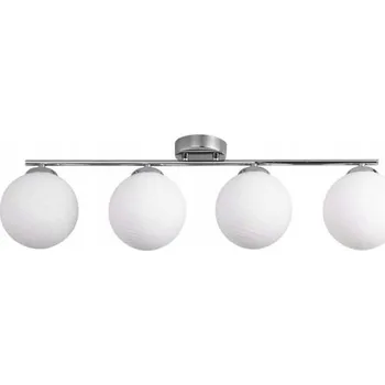 Tilo Stropní Svítidlo 4xE14 Max.25W Chrom Kov/Bílé Skleněné Stínidlo