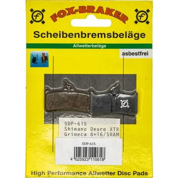 Brzda na kolo Brzdové destičky Fox SDP-61S pro kotoučové brzdy Shimano Deore XT BR-M755 Sram 9.0