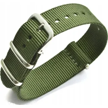 Řemínek na hodinky NYLONOVÝ ŘEMÍNEK NATO - KHAKI, ZELENÝ 16MM