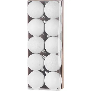 Vánoční ozdoba Baňky MagicHome bílé, 6cm, 10ks