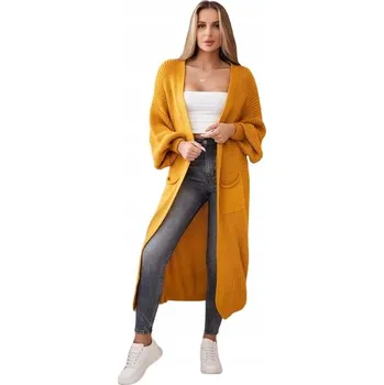 Dámský svetr Kesi dámský svetr žlutý klasický do půlky lýtek univerzální velikost