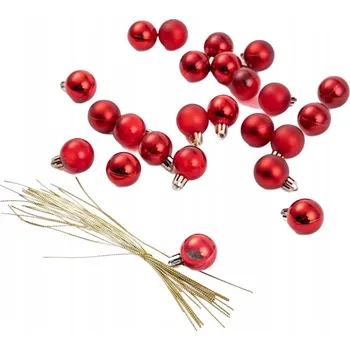 Vánoční ozdoba Vánoční Baňky GERONI červené, sada 24 ks 3 cm HOMLA