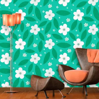 Tapeta Sablio Tapeta Bílé květy s lístky - 125x75 cm