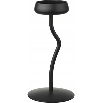 Svícen IKEA SILVERPARON Svícen na sloupovou svíčku, vysoký, černý, 24 cm
