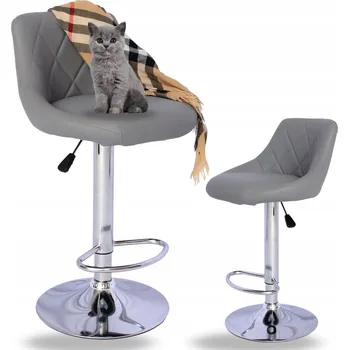 Barová židle Barová Židle Boniz_KP odstíny šedé 107 cm umělá kůže