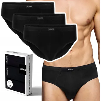 Slipy 3x Pánské slipy ATLANTIC slipy 100% bavlna CLASSIC 006 černé *XXL