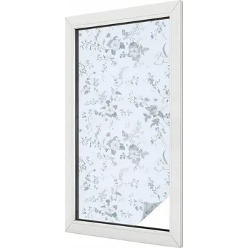 Okenní dekorace Fólie Samolepicí Okenní Mléčná Mražená Dýha Jemné květy 50x100