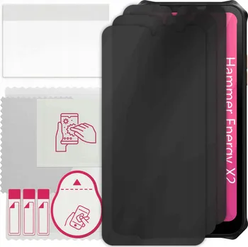 Pouzdro na mobilní telefon 3x Hybridní Sklo s Filtrem Soukromí pro Hammer Energy X2, PRIVACY