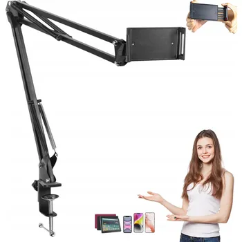 STOJAN DRŽÁK VÝLOŽNÍK S NASTAVITELNÝM RAMENEM K PSACÍMU STOLU PRO TABLET TELEFON