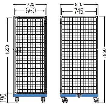 Plošinový vozík Wanzl Rollkontejner RC/S1 1850