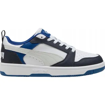 Chlapecké tenisky Dětské boty Puma Rebound V6 Lo Mid white and blue 393833 28 39