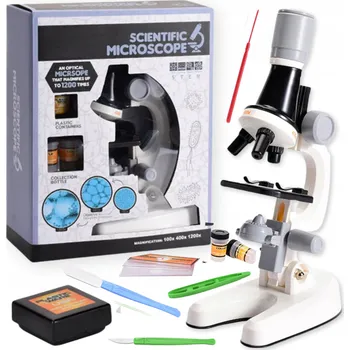 Mikroskop DĚTSKÝ EDUKAČNÍ MIKROSKOP PRO VĚDU A EXPERIMENTY DÁREK ZOOM AŽ 1200x