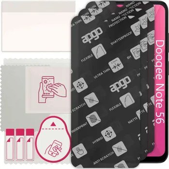 Pouzdro na mobilní telefon 3x MATNÉ Hybridní Sklo pro Doogee Note 56, alternativa tvrzeného skla