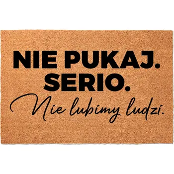 Rohožka KOKOSOVÁ VSTUPNÍ ROHOŽKA 40X60CM KE DVEŘÍM - ZÁBAVNÁ S NÁPISEM "NEMÁME RÁDI"