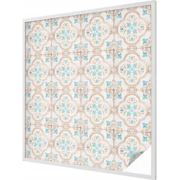 Okenní dekorace Fólie Vitrážová dýha Samolepicí Mléčná fólie na okno Rustikální dlaždice 100x100