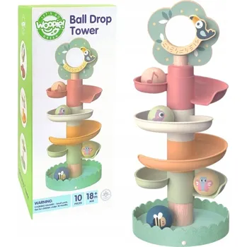 Kuličková dráha Dřevěná kuličková dráha modrá Woopie 18 m+