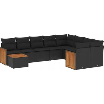 Modulární zahradní nábytek z PE ratanu, černý, rozměry 62 x