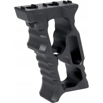 Hliníková úhlová přední rukojeť JJ Airsoft TD Minivert M-LOK/KeyMod - Černá