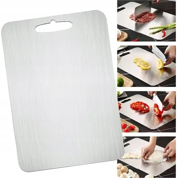 Kuchyňské prkénko PRKÉNKO DESKA PLECH na krájení z ušlechtilé oceli hygienické 34 x 23 cm