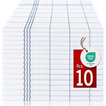 Utěrka BAVLNĚNÉ UTĚRKY 10 KS MODRÉ KUCHYŇSKÉ SAVÉ NA NÁDOBÍ PRANÍ 90 °C