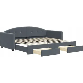 Pohovka Rozkládací pohovka se zásuvkami, tmavě šedá, 222 x 100 x 75 cm